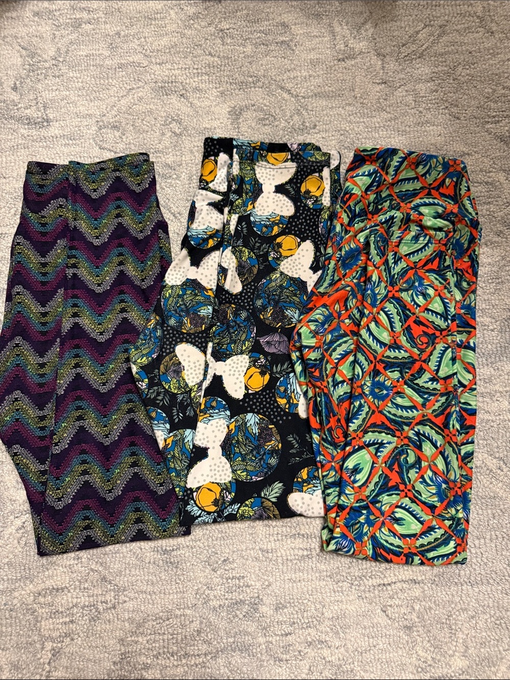 LuLaRoe Womens Leggings Set - Purple, Black, Multicolor